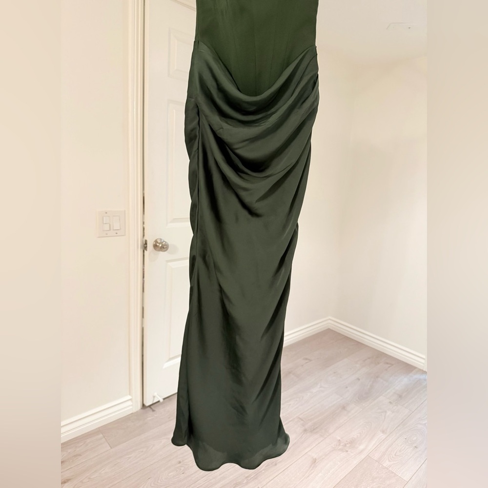 HOUSE OF CB Persephone Olive Green Strapless Corset Maxi/Size XS- cup A-C NWOT - Picture 5 of 8